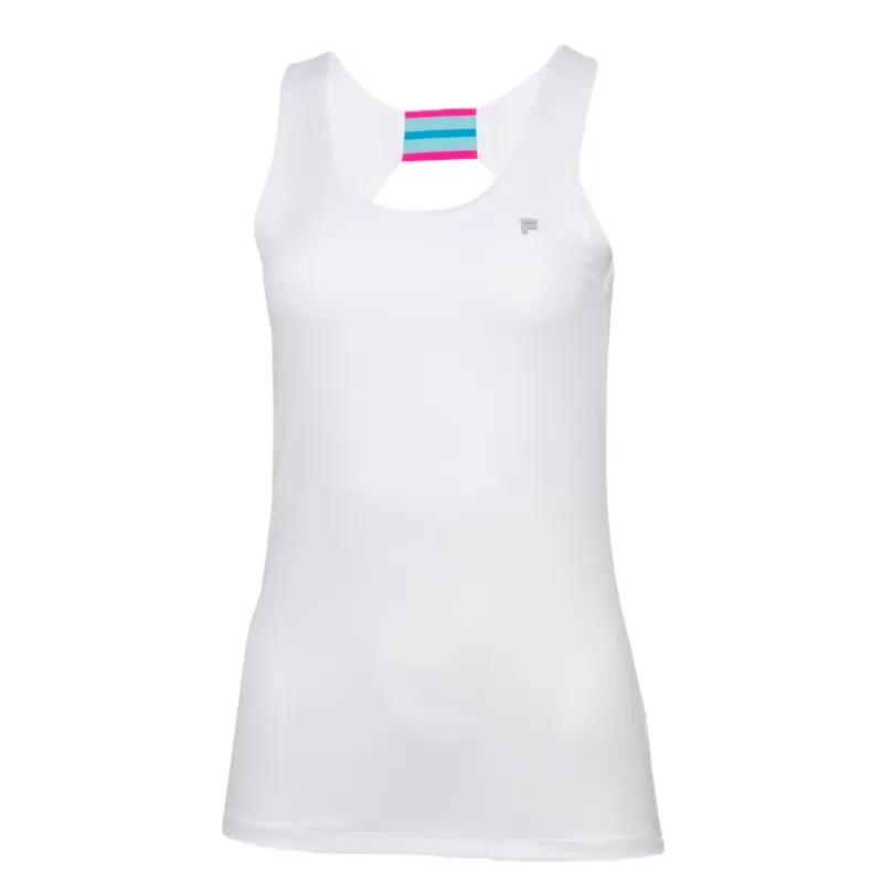 Women's sleeveless shirt from Fila is the perfect choice for active days or relaxed moments. Made from lightweight and comfortable material consisting of 90% polyester and 10% elastane, it ensures excellent fit and mobility.